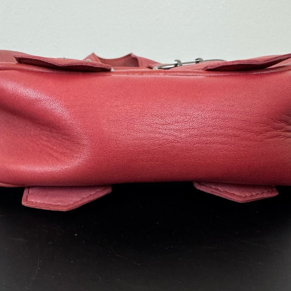 NWT Free People Red Mini Bag with Buckle Straps Small Handbag Leather Zip - Picture 2 of 6